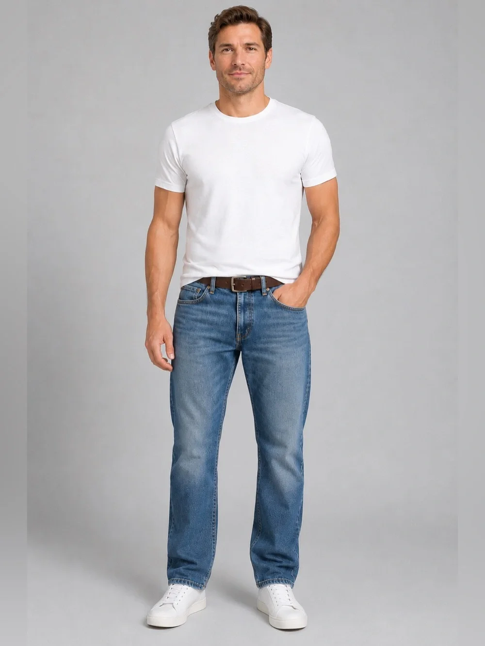 Levi’s 505 Regular Fit Straight Leg Jeans Men’s 38x32 Medium Wash Blue | EUC